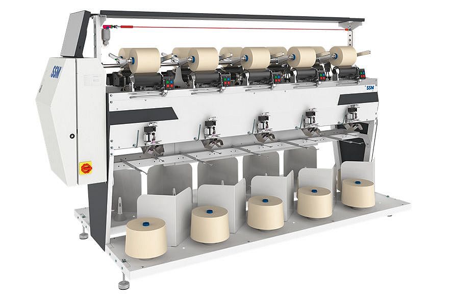 CWX-D energy-efficient random assembly winder designed for producing 2-ply and 3-ply yarns.