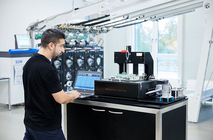 Electronic component repair for winding machines performed by an SSM specialist to maintain machine efficiency and reduce downtime.